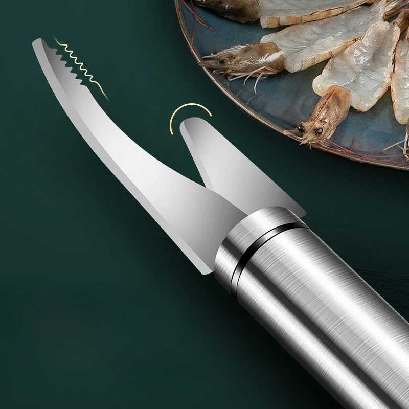 Shrimp Thread Removal Knife, Stainless Steel Multifunctional Kitchen, Double Head Shrimp Shell Peeling and Fish Belly Dissection