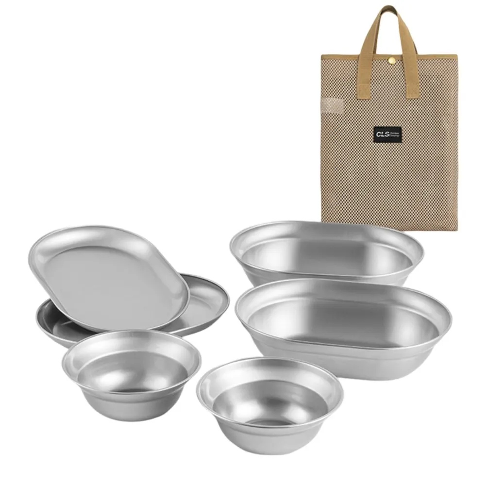 Stainless Steel Dinnerware Set for Camping Lightweight Scratch Resistant BPA and Latex Easy to Clean and Reusable