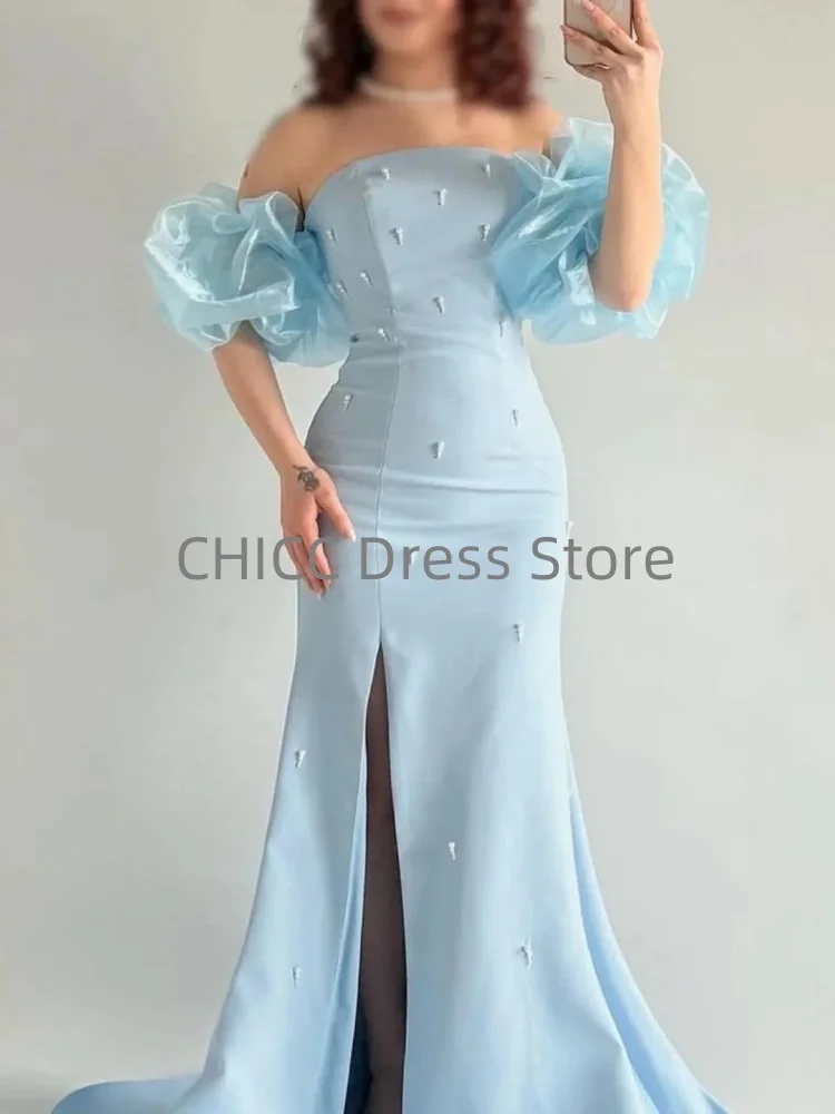 Exquisitos vestidos de fiesta con abertura, sirena sin tirantes, vestido para ocasiones especiales, vestidos de noche rosas con cuentas, vestido de fiesta personalizado