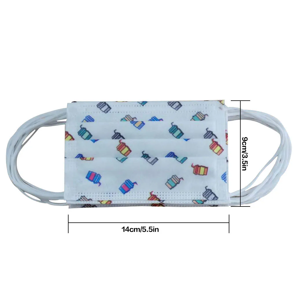 

Disposable Dust Mask 3 Ply Protective Face Mask Dust Proof Respirator for Kids Cartoon Blue
