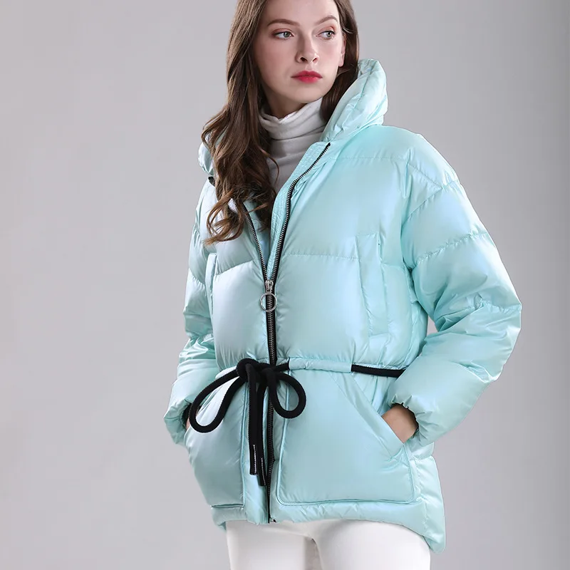 Women Down Puffer Jacket Warm Winter Insulated Quilted Bubble Down Coat Cropped Jacket for Woman