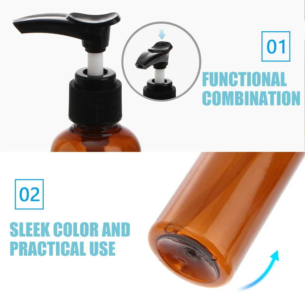 Bouteilles à pompe anti-fuite, 5 pièces, bouteilles vides rechargeables de 100ml, distributeur de shampoing de voyage, bouteille à pompe pour savon liquide de lavage du corps