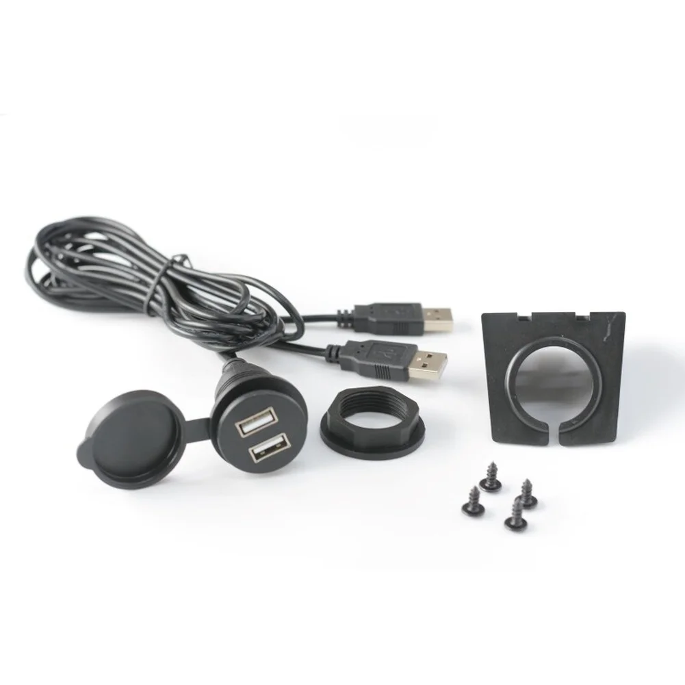 For Car Interior Upgrade Dashboard USB Interface Usb Socket RV Panel USB Connector ABS Plastic Material Round Socket Design