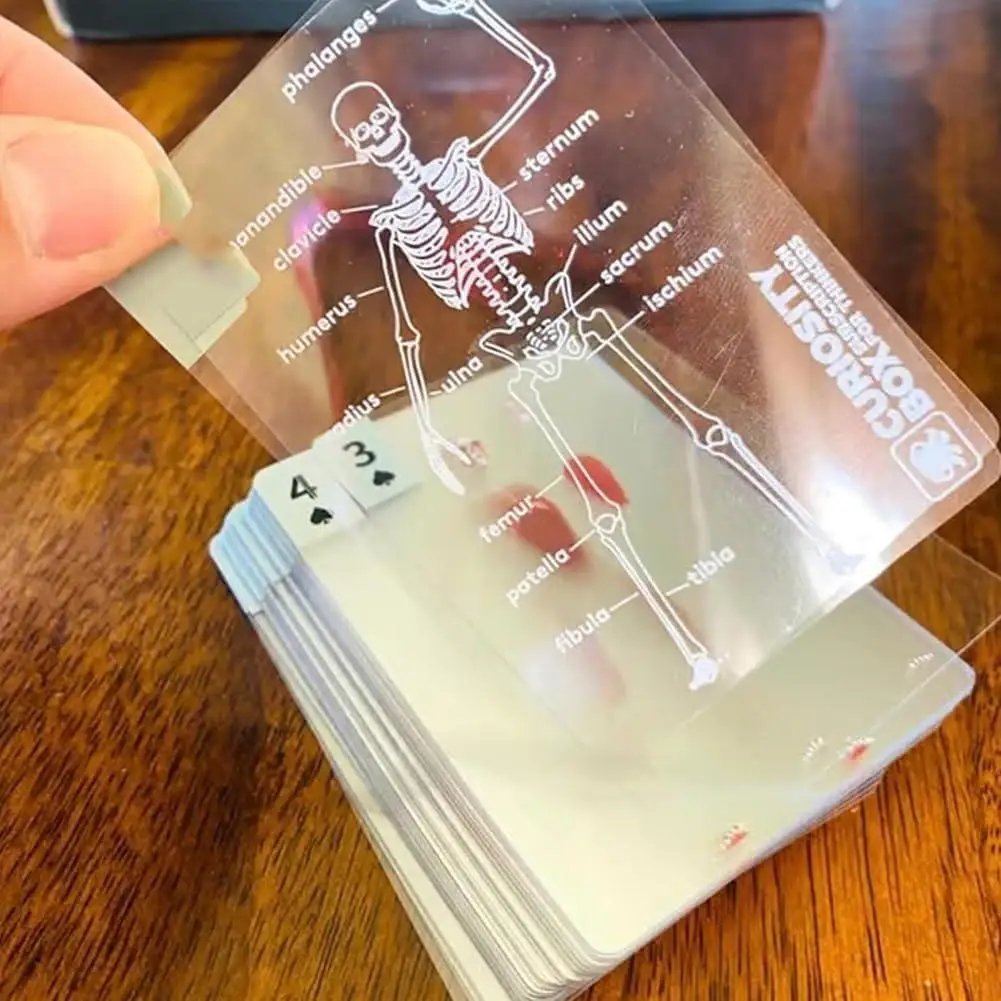 كامل الهيكل العظمي تشريح الإنسان أوراق اللعب الأشعة السينية تصاميم سطح الجسم الهيكل العظمي المعرضة سطح الجسم مجموعة أوراق اللعب التعليمية #4