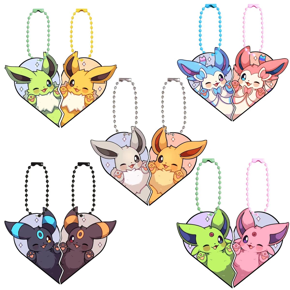 Pokemon Eevee Umbreon Espeon Sylveon Jolteon Flareon Akrylowe Breloki DIY Figurki Akcji Anime Klasyczne Kolekcja Gier Zabawka