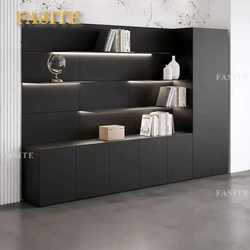 For Office File Cabinet Executive Data Storage Bookcase  Background Shelf Wooden Document Organizer Furniture