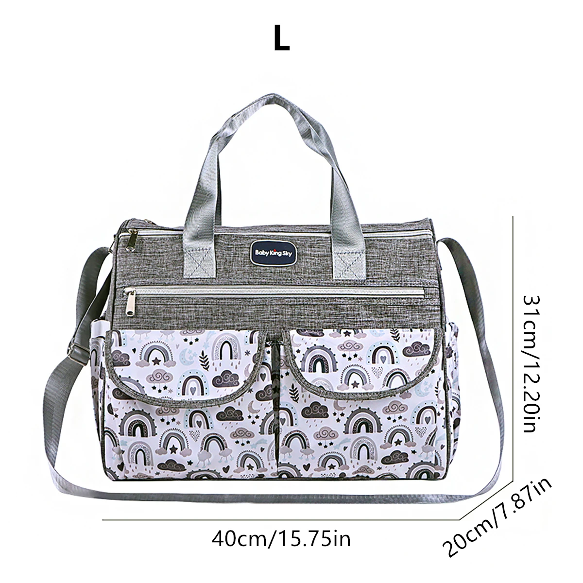 New Fashionable Cloud-Printed Single-Shoulder Mommy Bag; Multi-Functional Large-Capacity Cross-Body Mother-And-Baby Bag; Portable Maternity Tote