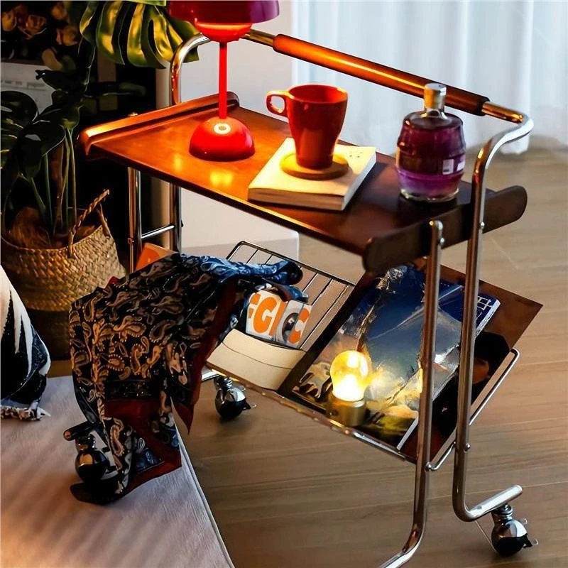 Extremely narrow entrance sofa, small side table, second-hand solid wood mobile bedside table