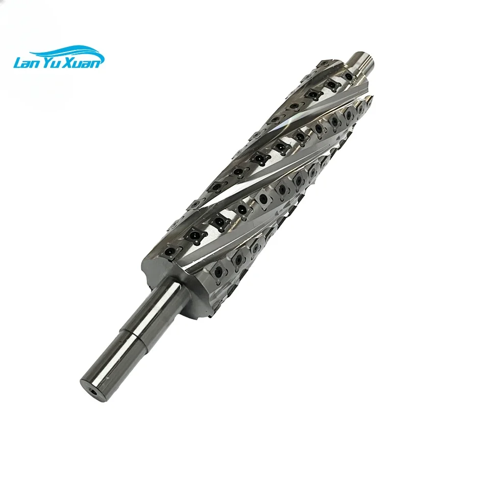 PCD Spiral Planer Cutter Head Joint Planer D80xH320x6T with 15x15x2.5mm 37 degree blades Spiral cutter head