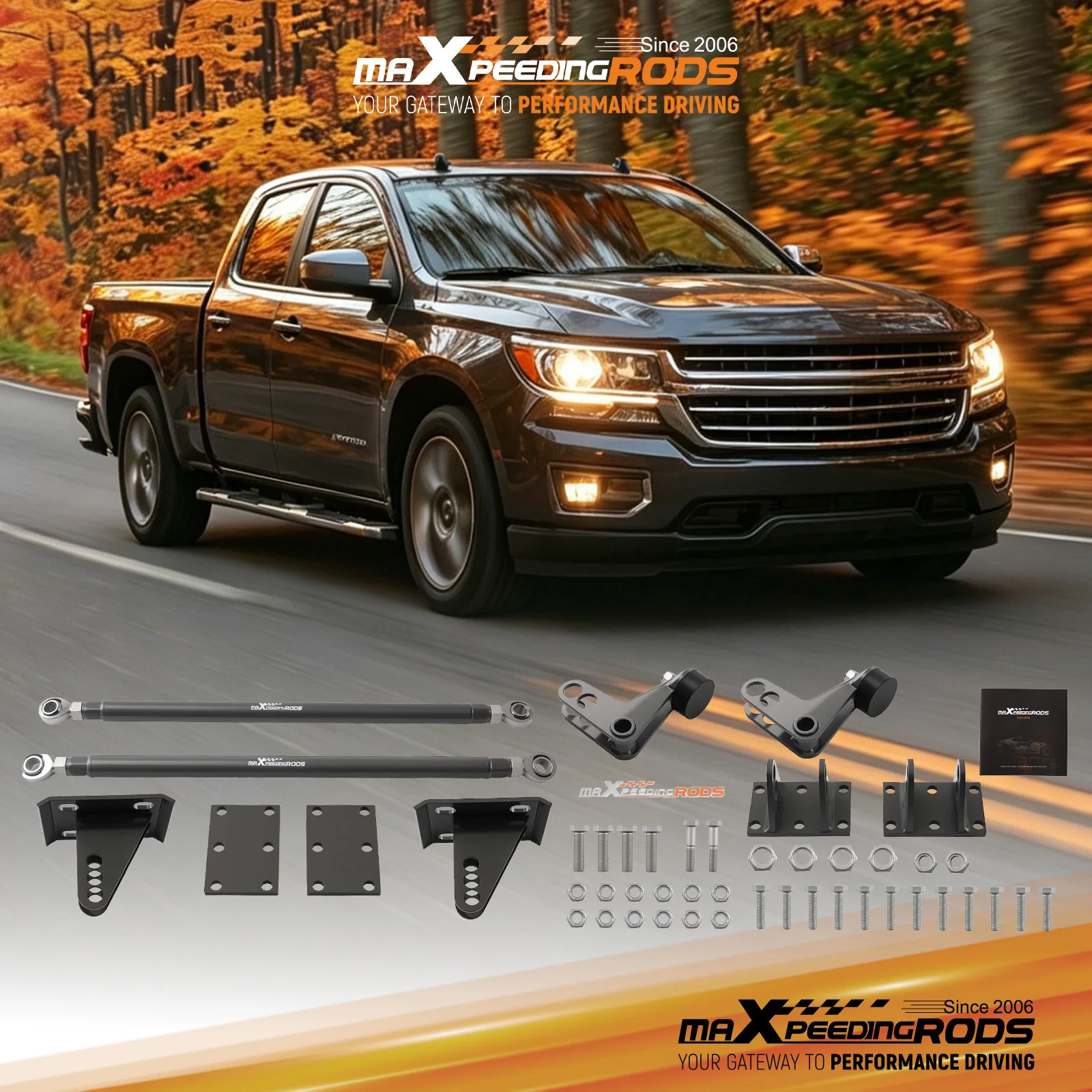 Rear Traction Bar for Chevy Silverado GMC Sierra 1999-2018 Steel 4mm Wall Kit
