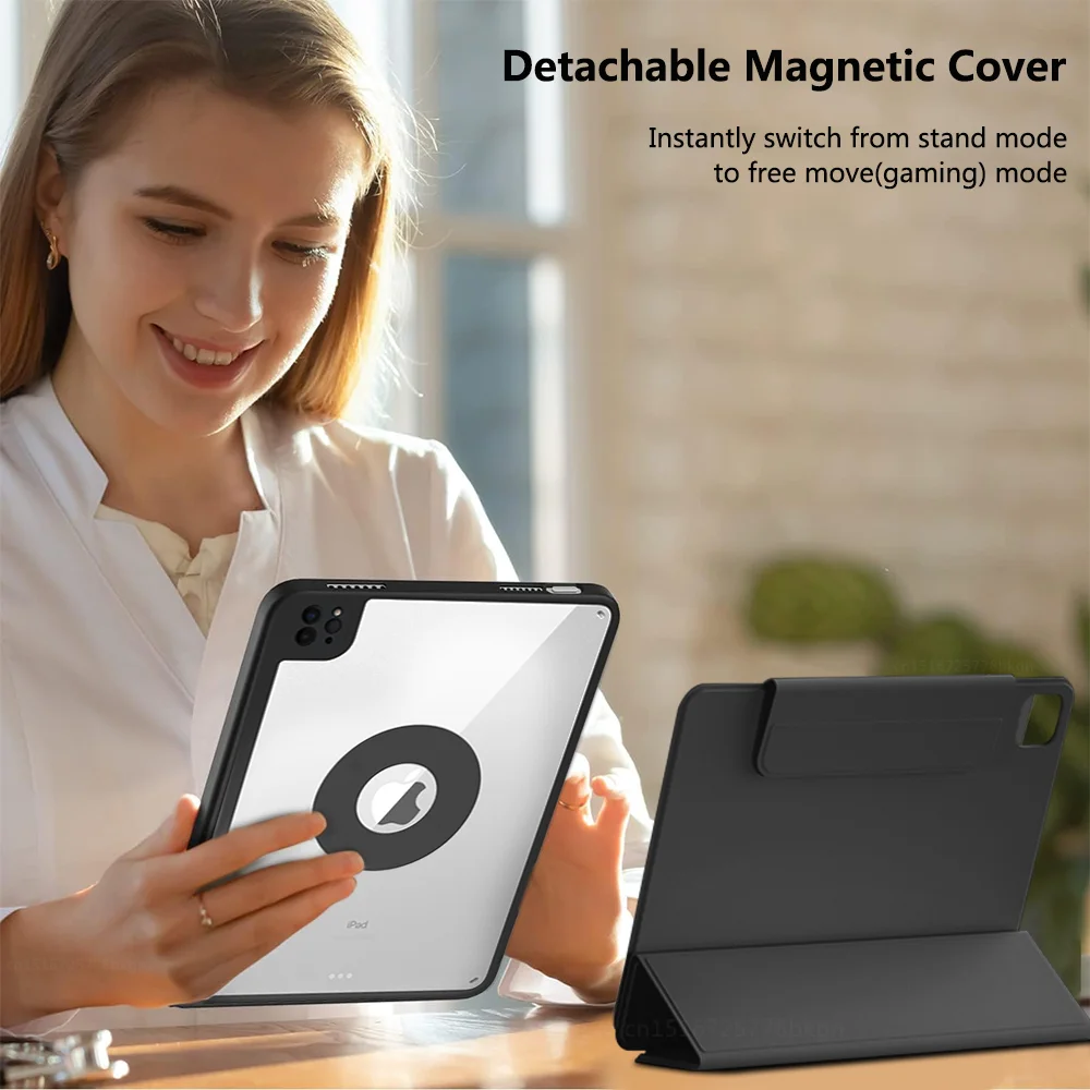 Imagem -03 - Capa Magnética Destacável para Ipad Pro Capa para Ipad Pro 12 11 8ª 7ª Geração 10.2 Air 10 Polegada Mini 6