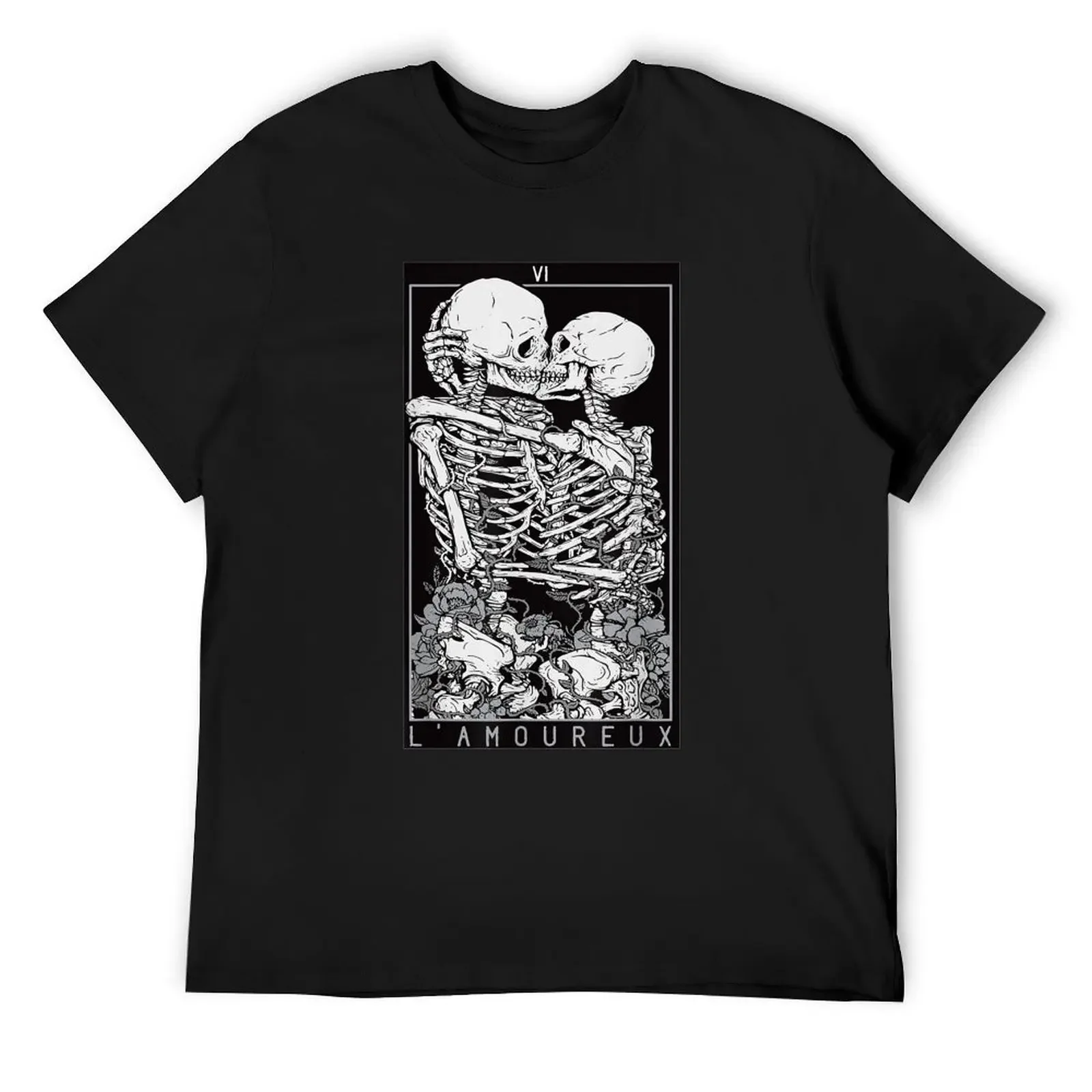 

Tarot Card Kissing Skeleton Love Skull Bones Horror Goth T-Shirt shirts graphic tees summer shirt t shirts for men pack