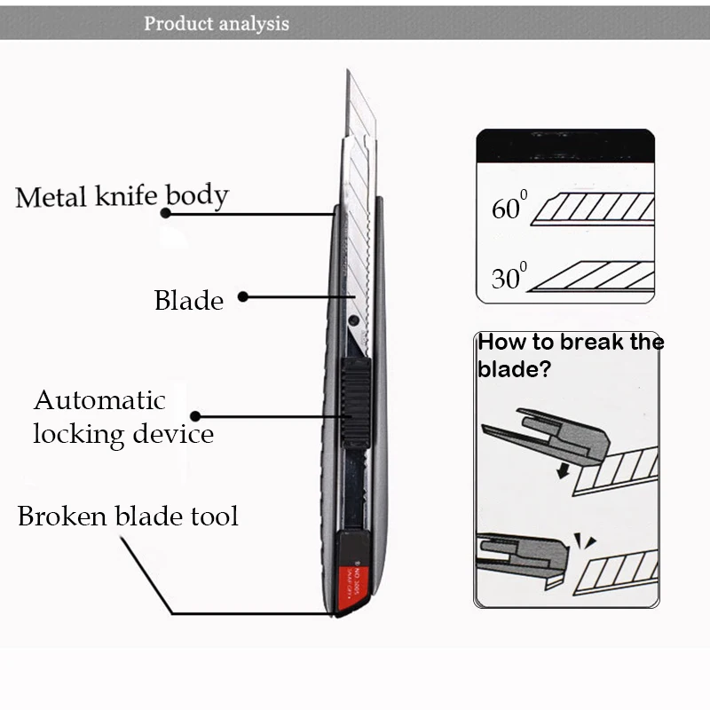 TOFAR Vinyl Wrap Cutter Utility Art Knife Window Tint Film Car Sticker Decals Cut Tool Carving Wallpaper Cutting 9mm Blade Knife