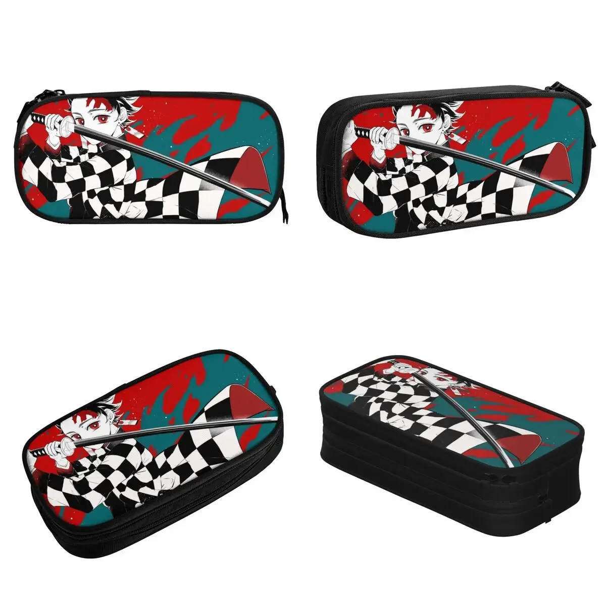 Kimetsu No Yaiba Demon Slayer Pencil Cases Kamado Tanjirou Pen Holder Bags for Student Large School Supplies Zipper  Pouch