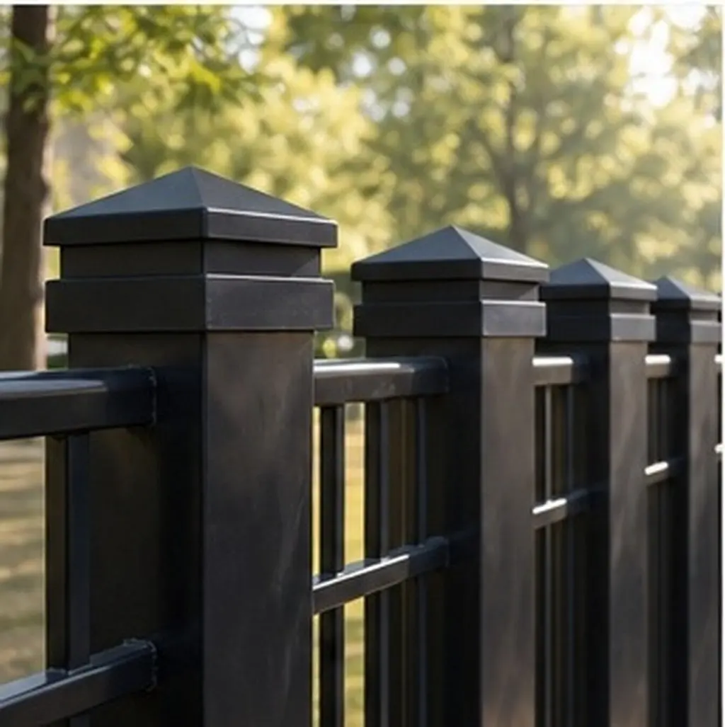 4Sets Fence Post Caps Plastic Cover Protector Fence Sealing Cover for Guardrail Column Accessory Guardrail Caps