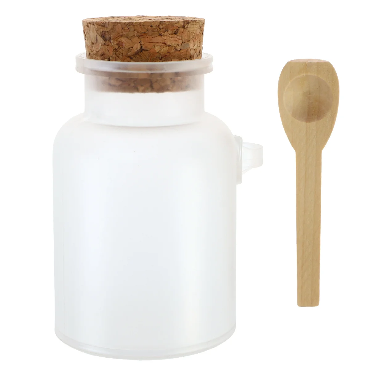 

Bath Salt Bottle Jar Plastic ABS Empty 200g Durable with Cork Spoon for Spice Storage DIY Plastic Bottle