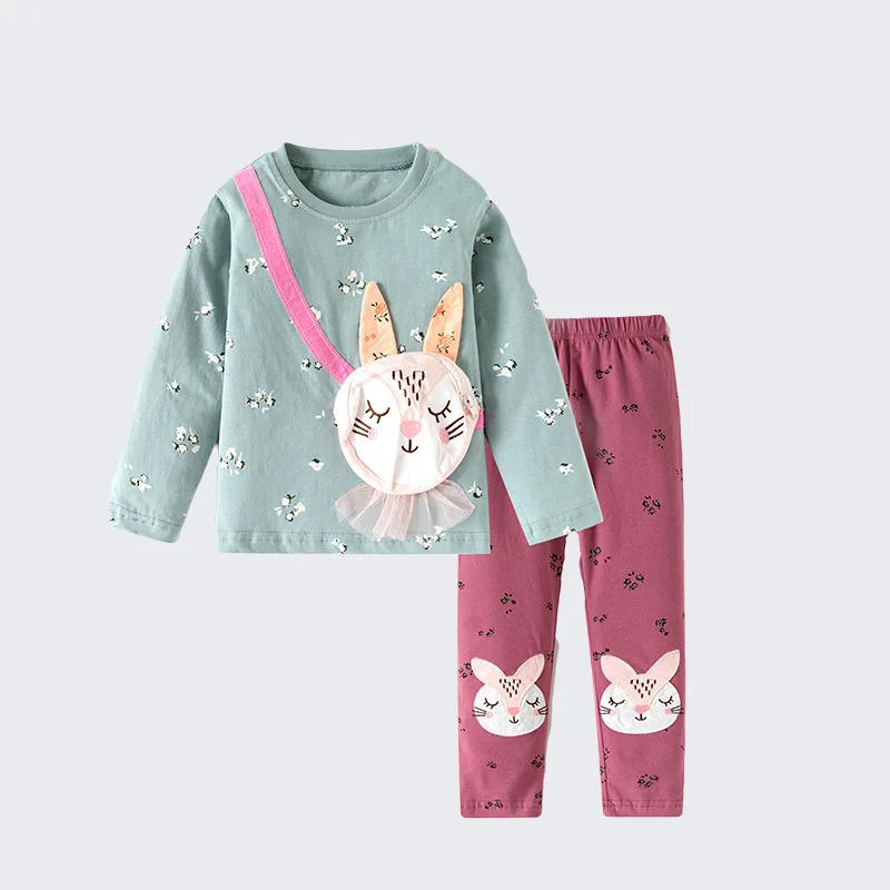 

Girls' Outfit Autumn Winter New Fashionable Little Girls Round Neck Long Sleeve Children's Two-Piece Set