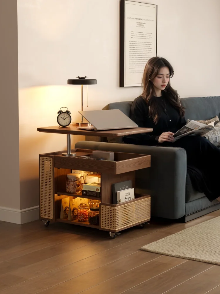 Mobile liftable trolley, sofa side cabinet, living room household small apartment multi-functional storage cabinet