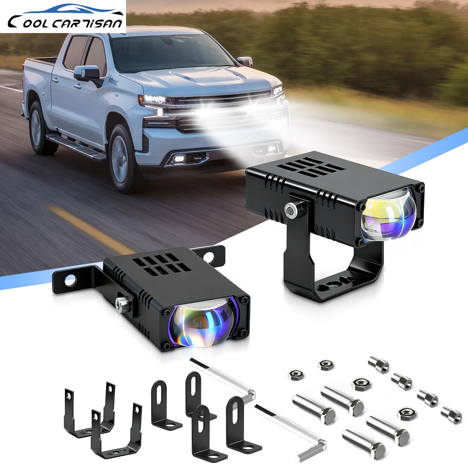 Additional Auto Work Light Bar Explorer Fog Lamps Long Range Auxiliary Motocross Fan Fog Light Off Road Super Brighter 12V 24V