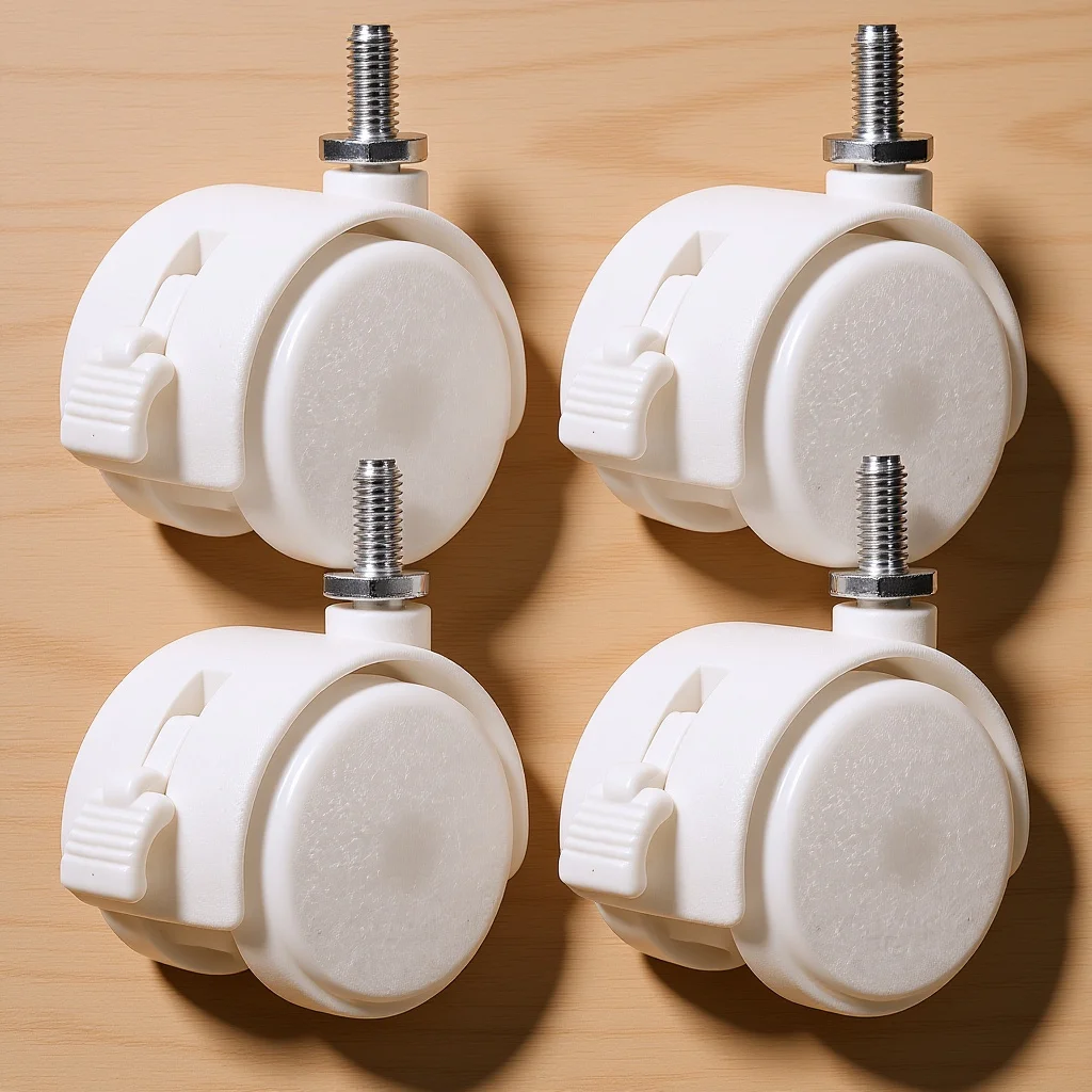 4pcs Swivel Caster Wheels With Brake Heavy Duty Plastic Furniture Casters For Office Gaming Chair Computer Chair Replacement