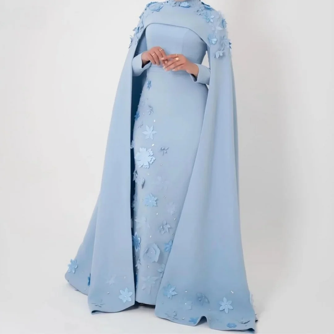 

Women Floral Long Bespoke Occasion Gown Long Evening Dresses Pastrol Unisex Jersey Retro Dubai Saudi Arabic Prom Customized