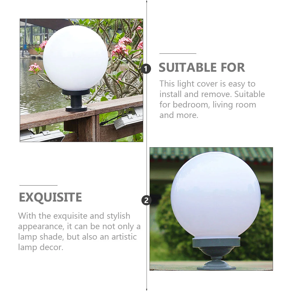 Acrylic Outdoor Waterproof Lampshade Replacement Round Ball Shape Lamp No Base