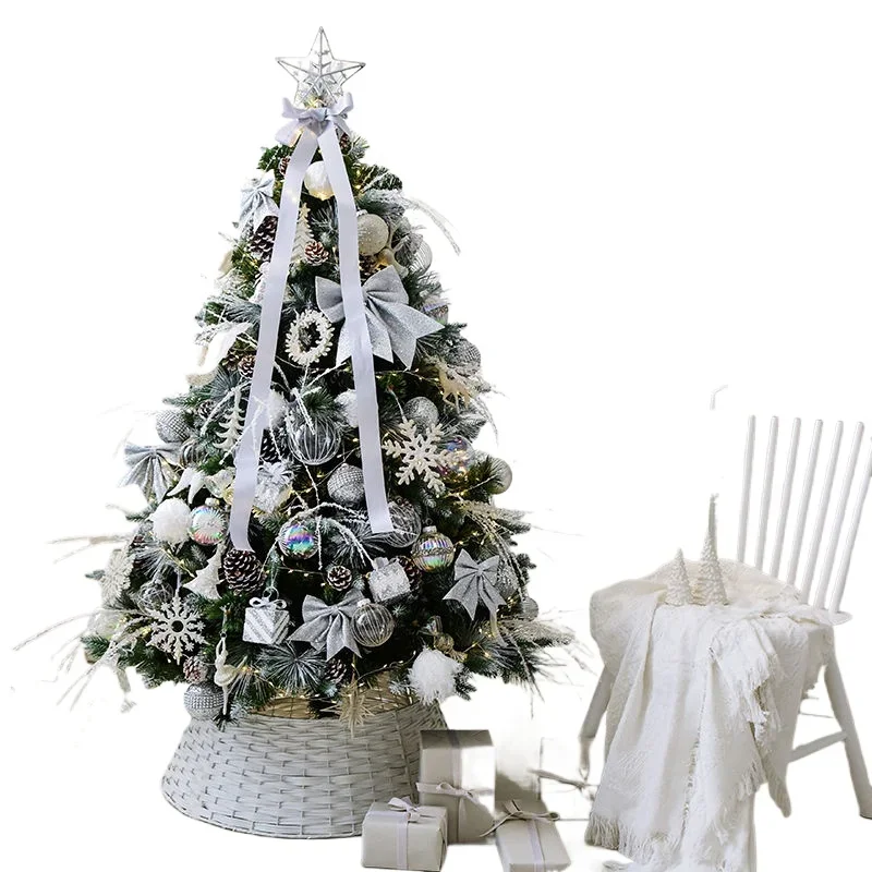 

Christmas home luxury package, silver decoration Christmas tree, setting props atmosphere decoration