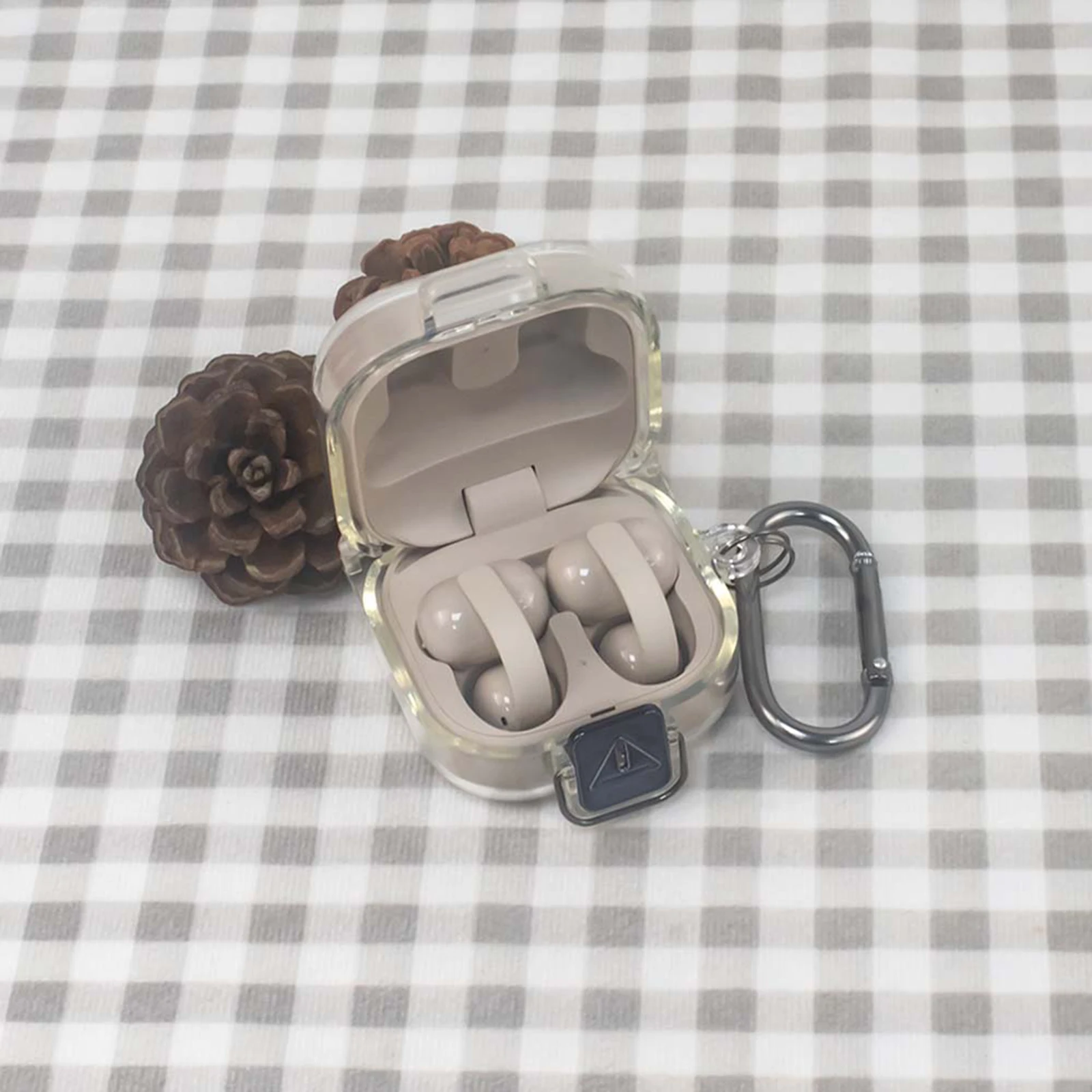 Protective Case for Sony LinkBuds Clip WF-LC900 Earphone Cover Protective Skin Case with Carabiner Anti Scratch & Shockproof