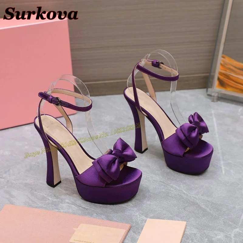 Pink Leather Elegant Sandals Women Round Toe Thick Heel Platform Sandals Ladies Luxury Sexy Simple Dress Satin Women Heels 2024