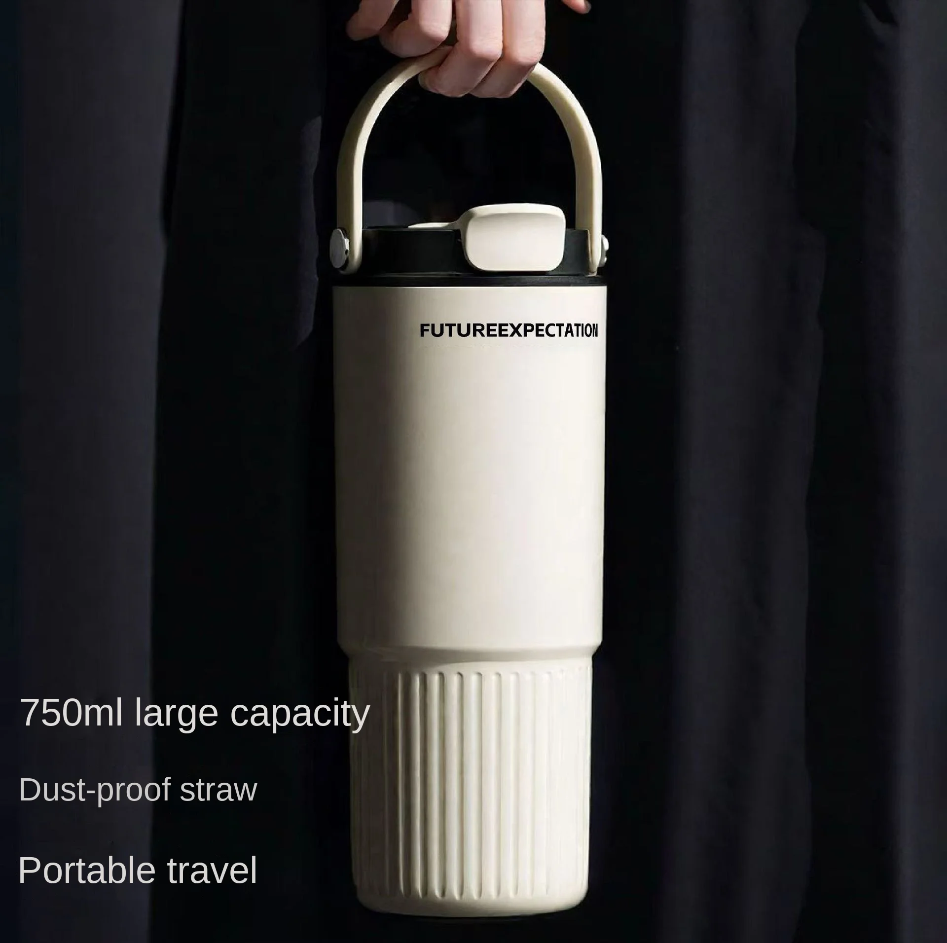 

Дорогой портативный стакан из нержавеющей стали для женщин, большая емкость, двойная соломинка для питья, современный стильный вакуумный изоляционный стакан