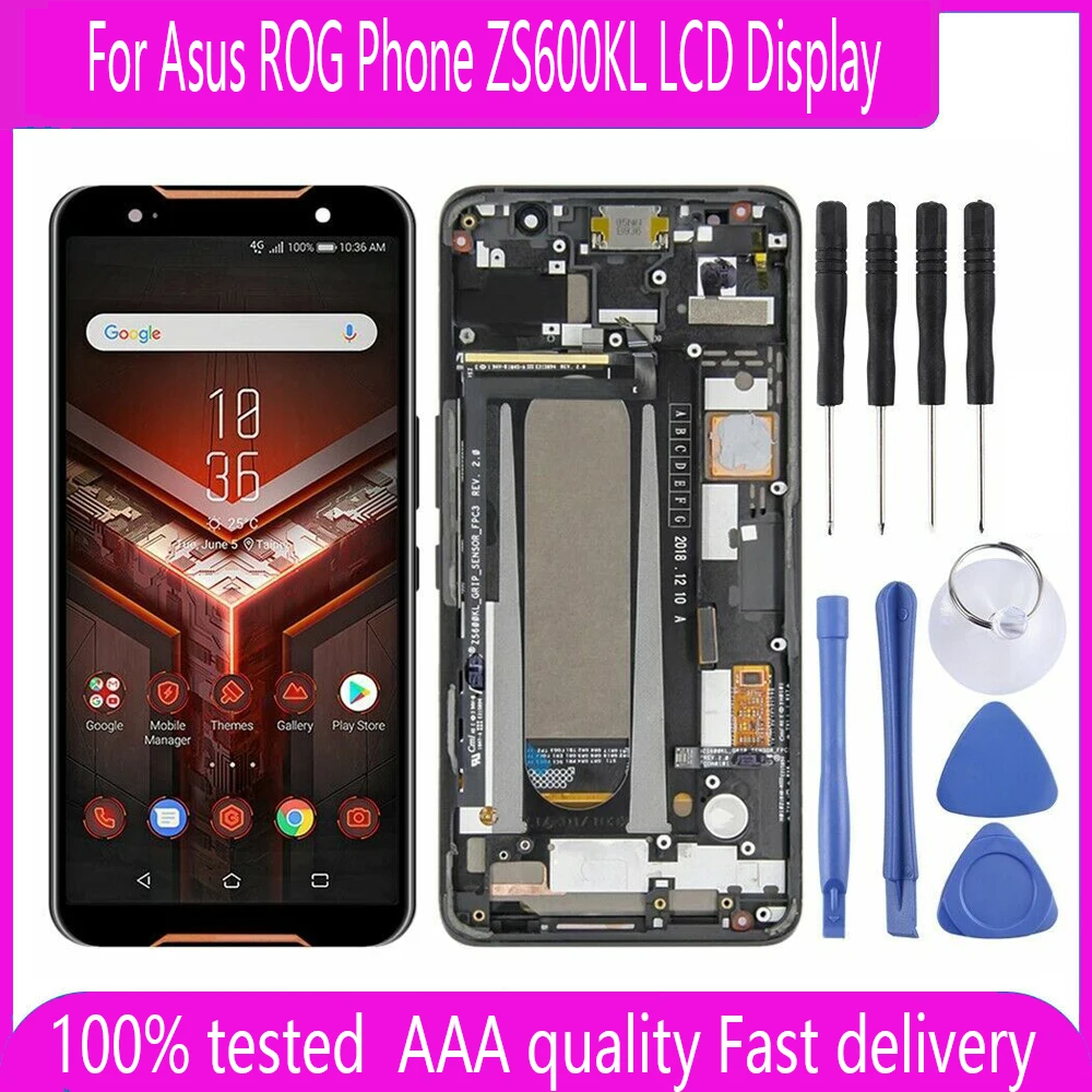 AMOLED For Asus ROG Phone ZS600KL LCD Display Touch Screen Digitizer Assembly Replacement Spare Parts For Asus ZS600KL Z01QD LCD