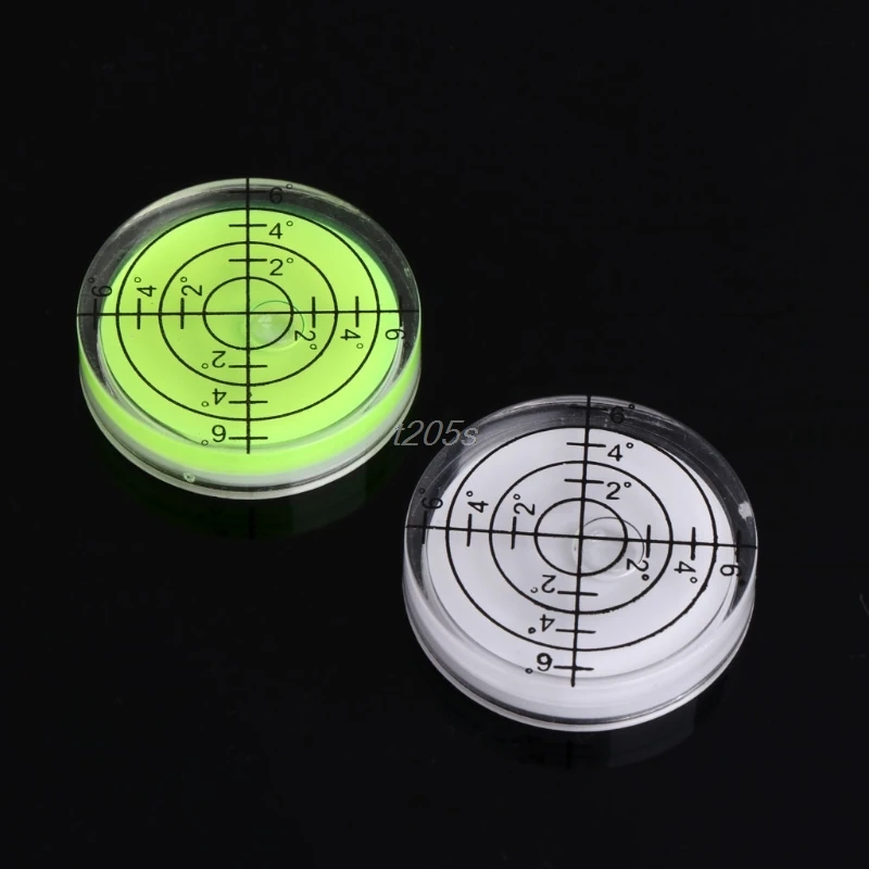 1Pc Bulls-eye Bubble Degree Marked Surface Spirit Level For Camera Circular 32x7mm T25 Drop ship