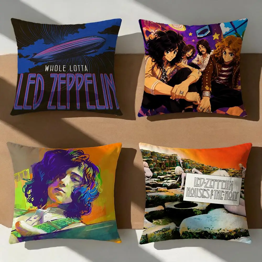 Band Led Zeppelin Cushion Cover Pillow Cover Nordic Minimalist Throw DoubleSided Print Cushion Case for Sofa Bedroom Decor