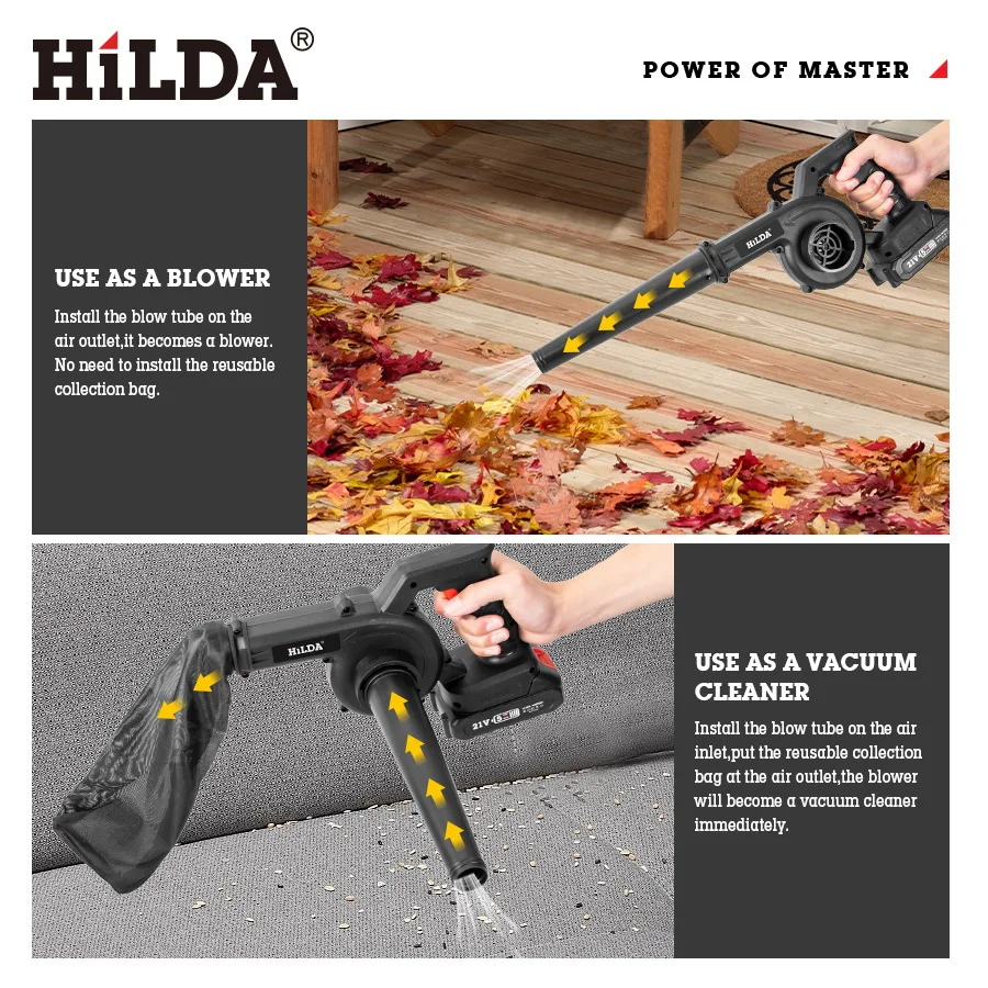 Hilda 600 Вт Мощный перезаряжаемый вентилятор Бытовой всасывающий и выдувной вентилятор двойного назначения для волос