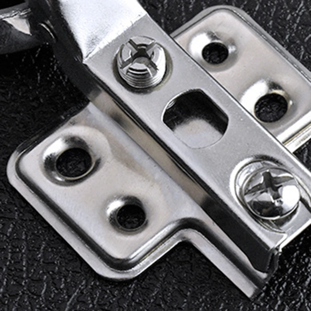 Mini Round Head Glass Hinge with Damp Hydraulic Buffer for Cabinet Kitchen Cupboards Furniture Use Metal Plastic