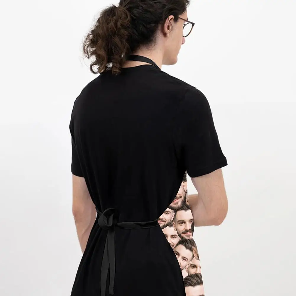 남녀공용 맞춤형 앞치마, 개인 맞춤 텍스트, 유니섹스 조절 가능한 포켓 앞치마, 요리사 주방 앞치마 선물