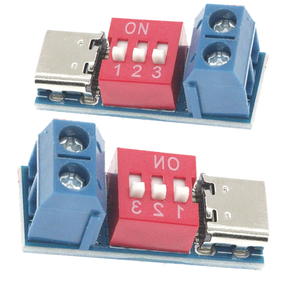 2 PCS PD/QC Trigger Board Decoy Module, Type-C Fast Charge Adjustable Voltage Output, Power Delivery 3.0 & QC 4.0 Compatible