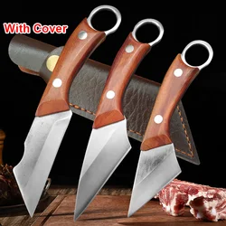 Portable Knife Slicing Meat Fruit Vegetable Grafting Knife Chef Cleaver Butcher Boning Knife Wood Handle Handmade Kitchen Knives