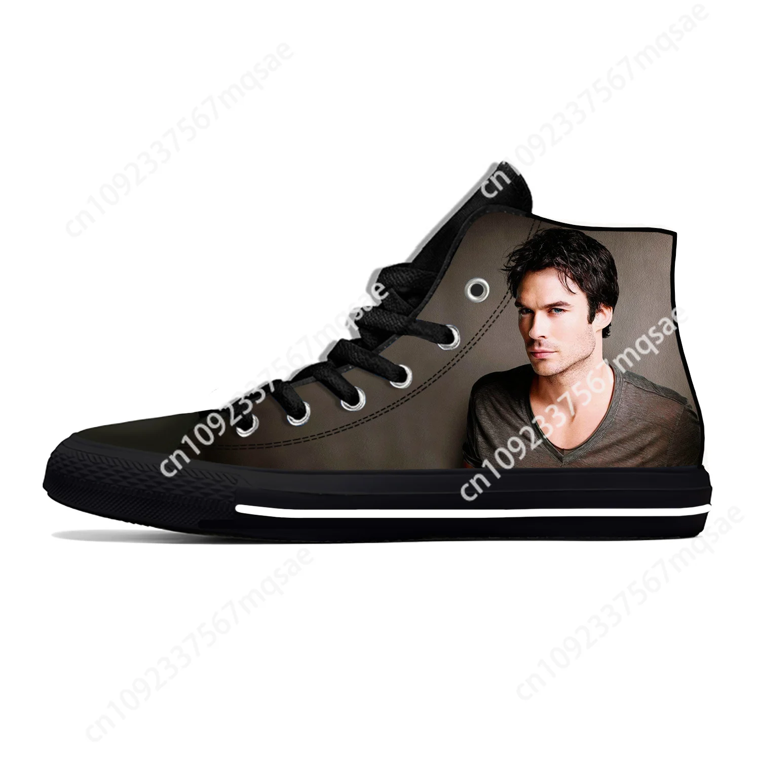 Hot Cool Summer The Vampire Diaries Damon Salvatore Cool Fashion Casual Shoes High Top Men Women Sneakers Classic Board Shoes