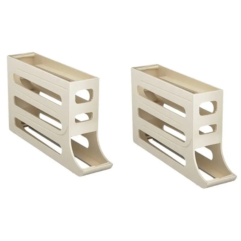 

Держатель для яиц ABIY на 30 штук для холодильника - автоматический органайзер для яиц с функцией самоподачи, компактный диспенсер для яиц, 4-уровневый прочный держатель для холодильника.