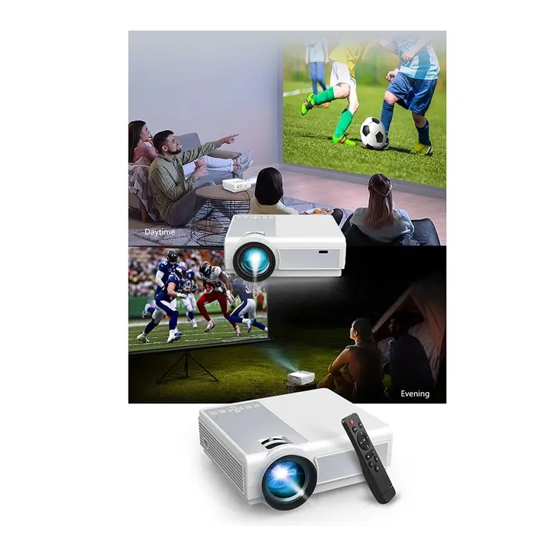*A12R 1080P Projector 12000LM Home Theater Video Projector with WiFi+BT for HD, USB, VGA, AV, IOS and Android Phone(US Plug)