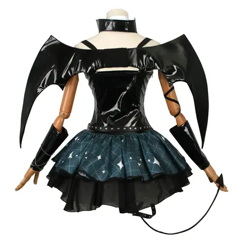 Kvinnor Sexiga Demon Miku Cosplay Kostymer Anime Devil Hatsune Cosplay Uniform Klänning Peruker Vingar Dräkt Med Horn Svans Halloweenfest 6 best sales demonhorn cosplay - №5
