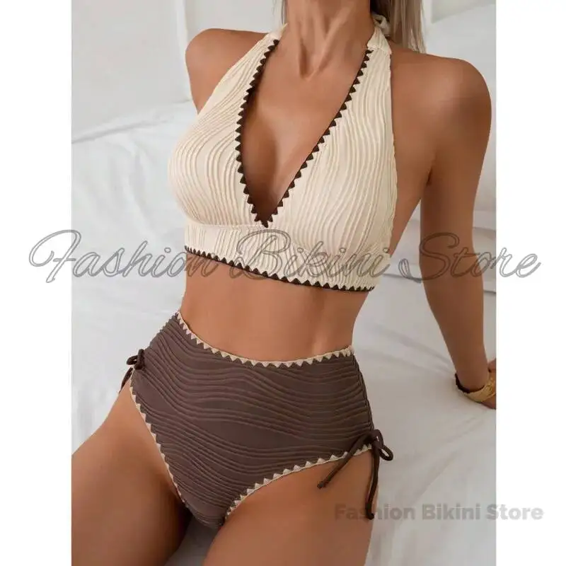Sexy High Waist Bikinis Women's Swimwear Female Swimsuit For Swim Wear Bathing Suits Brazilian Bikini Set Beachwear Pool Bather