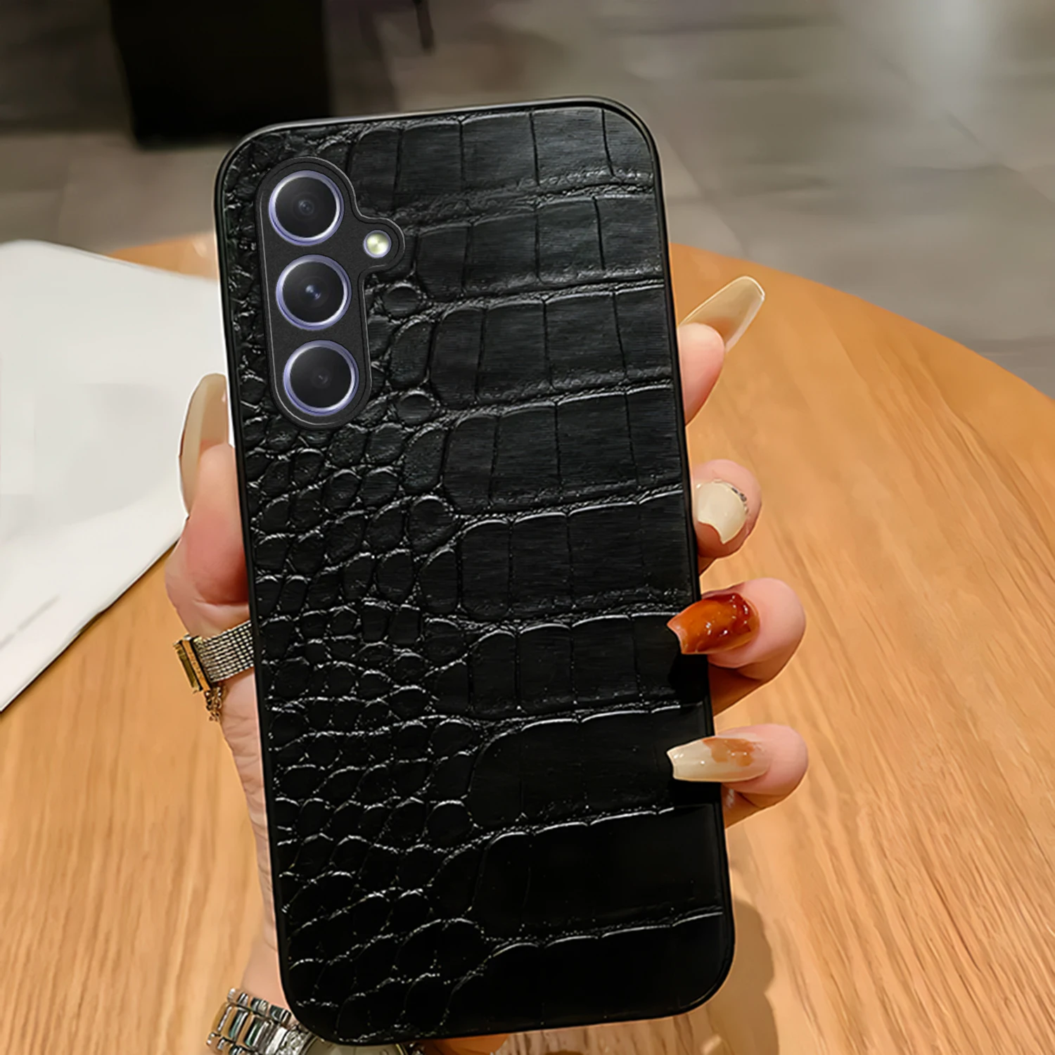 2024REDVAG for Samsung Galaxy A55 A35 5g Case Luxury Leather Shockproof Phone Lens Protection A55 A35 Alligator Skin Cover Cases