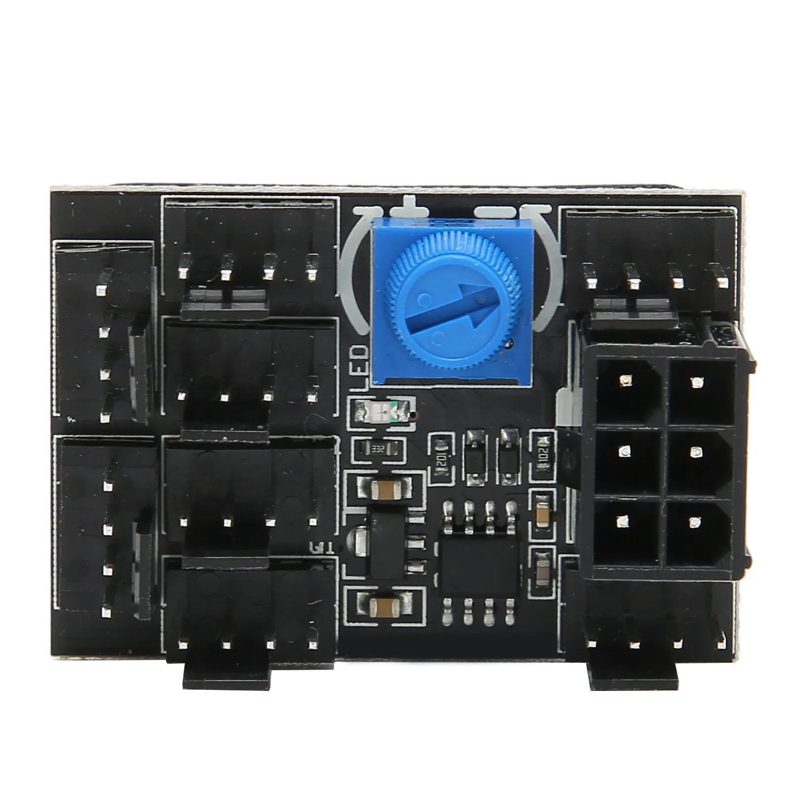 Computer Fan Controller Easy Installation Long Service Life PCB Black PWM Fan Hub DC12V High Power for Desktop Computer