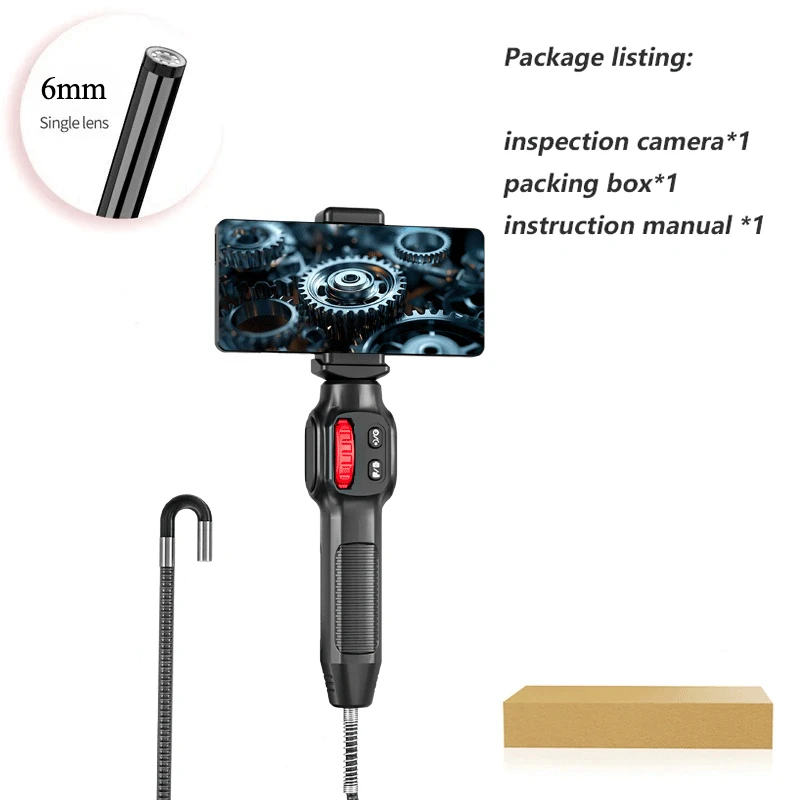 Gelede boroscoop videokanaal endoscopische inspectie endoscoop camerakop 3,9/6 mm voor auto-inspecties met ISOAndroid