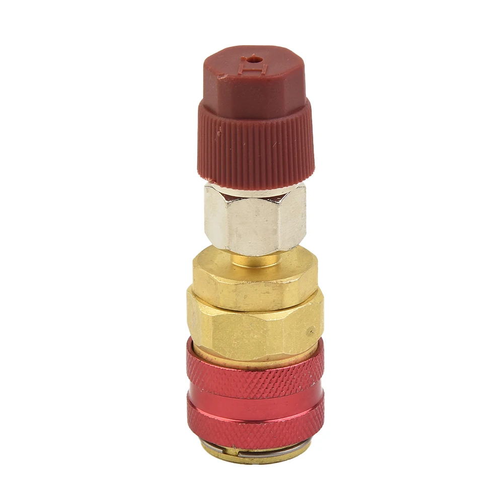 180° R134A Quick Coupler Adapters Brass Car Add Fluorine Car Air-conditioning Fitting High Side Extension Practical Kit