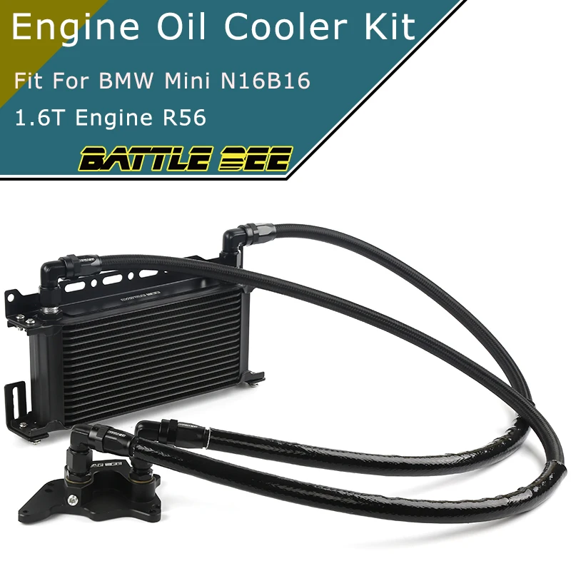 BATTLEBEE For MINI R55 R56 R57 R58 R59 R60 R61 N14 N18 1.6T Engine Oil Cooler Kit Adapter Engine Oil radiator Kit Aluminum Alloy