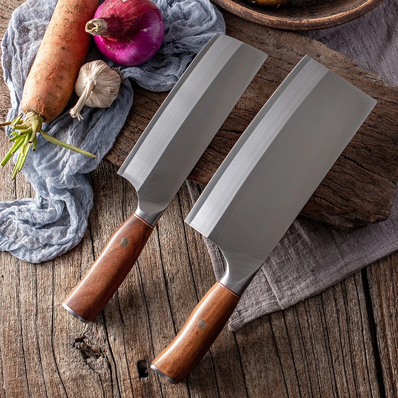 Top Quality 9Cr18mov Nakiri Kitchen Knives Razuo Sharp Chef's Slicing Knife German Stainless Steel Wood Handle Cooking Knife