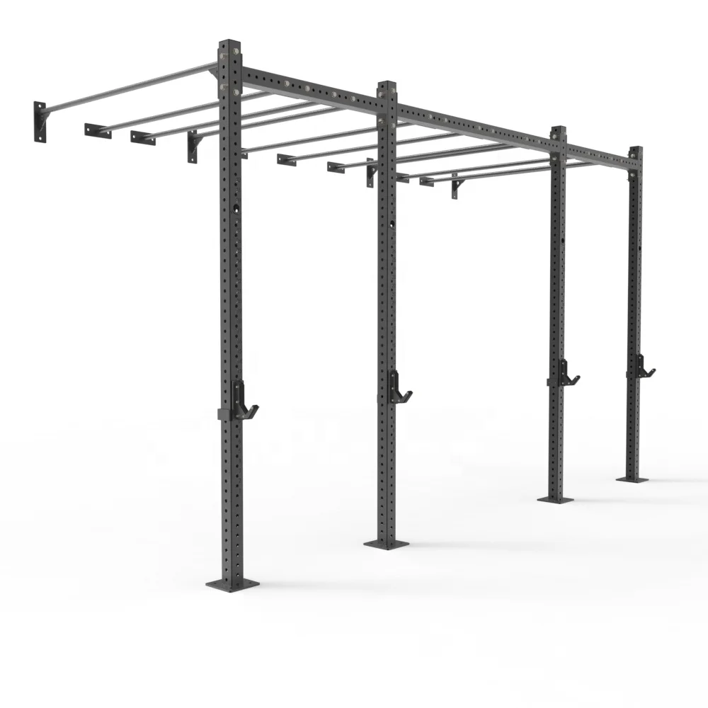 

Gym Wall Mount Rack Heavy Duty Cross Fit Rack Half Cage Squat Rack Functional Trainer with Monkey bar